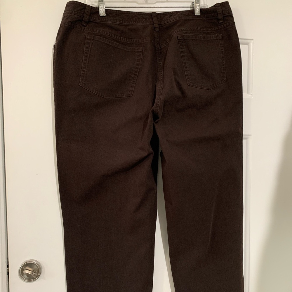 Claiborne Chocolate Straight-Leg Pants 16W